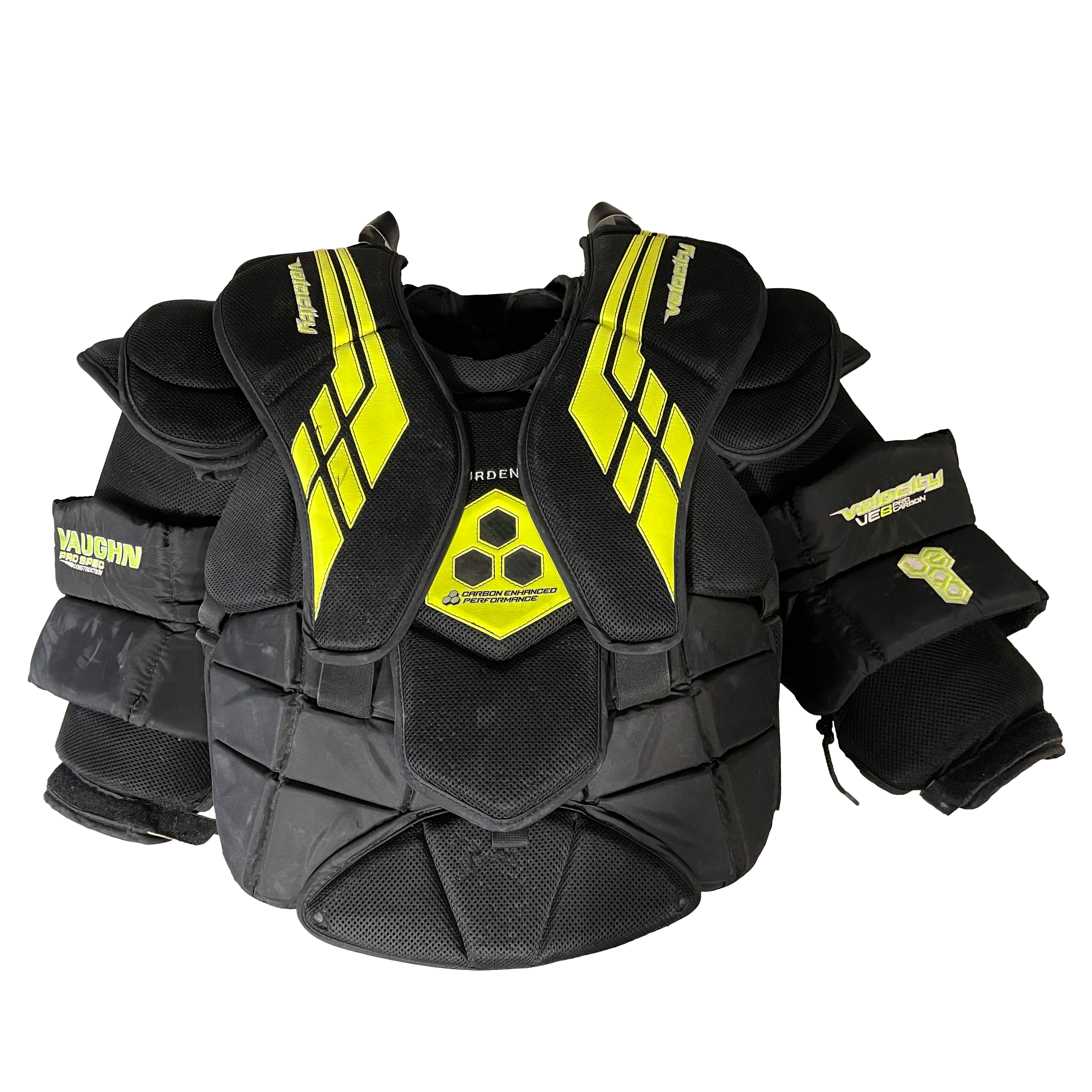 Vaughn VE8 - Plastron de gardien de but Pro Stock d'occasion (noir/vert)